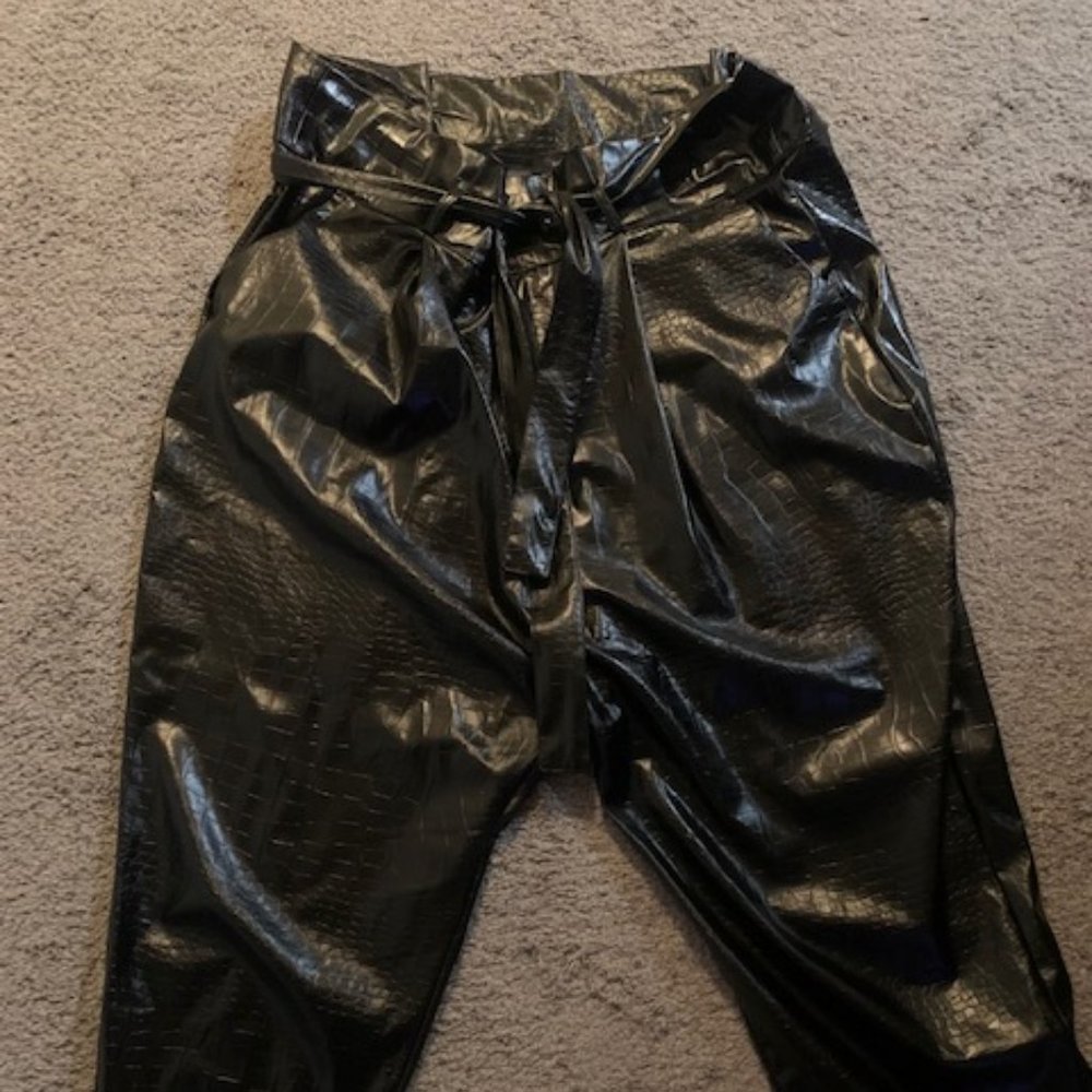 High Waist Faux Leather Pants